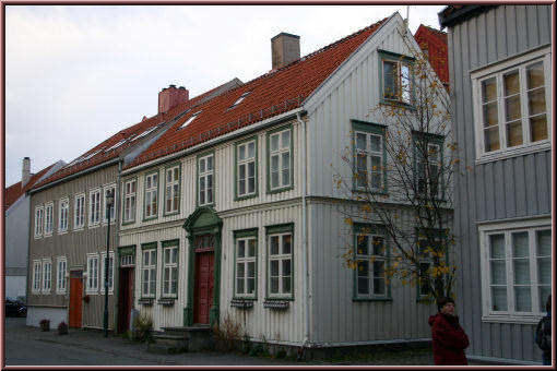 Historische Holzhäuser in Trondheim