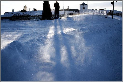 Schneegestöber in Vardø